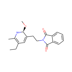 CCC1=C(C)N[C@@H](OC)C(CCN2C(=O)c3ccccc3C2=O)=C1 ZINC000027210523