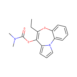 CCC1=C(OC(=O)N(C)C)c2cccn2-c2ccccc2O1 ZINC000013757561