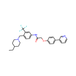 CCC1CCN(Cc2ccc(NC(=O)COc3ccc(-c4cccnc4)cc3)cc2C(F)(F)F)CC1 ZINC000653912902