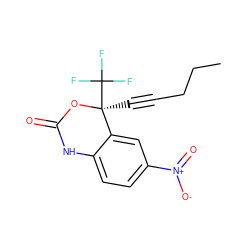 CCCC#C[C@@]1(C(F)(F)F)OC(=O)Nc2ccc([N+](=O)[O-])cc21 ZINC000005964964