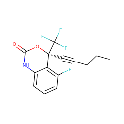 CCCC#C[C@@]1(C(F)(F)F)OC(=O)Nc2cccc(F)c21 ZINC000005964963