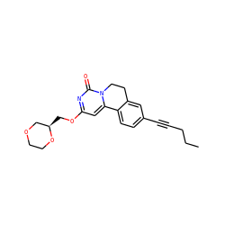 CCCC#Cc1ccc2c(c1)CCn1c-2cc(OC[C@@H]2COCCO2)nc1=O ZINC000142895601