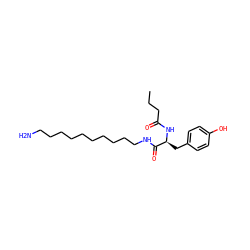 CCCC(=O)N[C@@H](Cc1ccc(O)cc1)C(=O)NCCCCCCCCCCN ZINC000013587110