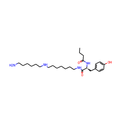 CCCC(=O)N[C@@H](Cc1ccc(O)cc1)C(=O)NCCCCCCCNCCCCCCN ZINC000035033601