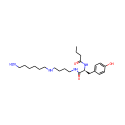 CCCC(=O)N[C@@H](Cc1ccc(O)cc1)C(=O)NCCCCNCCCCCCN ZINC000035033597