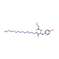 CCCC(=O)N[C@@H](Cc1ccc(O)cc1)C(=O)NCCCNCCCCNCCCN ZINC000004654927