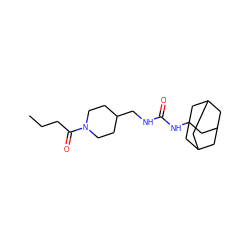 CCCC(=O)N1CCC(CNC(=O)NC23CC4CC(CC(C4)C2)C3)CC1 ZINC000036330636