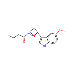 CCCC(=O)NCC1(c2c[nH]c3ccc(OC)cc23)CCC1 ZINC000034657816