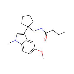 CCCC(=O)NCC1(c2cn(C)c3ccc(OC)cc23)CCCC1 ZINC000035899742
