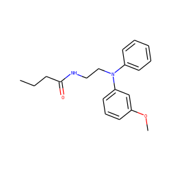 CCCC(=O)NCCN(c1ccccc1)c1cccc(OC)c1 ZINC000028864668