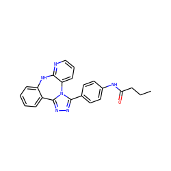 CCCC(=O)Nc1ccc(-c2nnc3n2-c2cccnc2Nc2ccccc2-3)cc1 ZINC000142565049