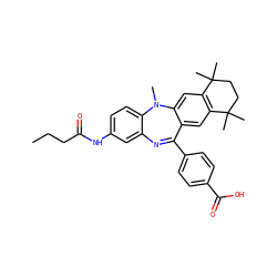 CCCC(=O)Nc1ccc2c(c1)N=C(c1ccc(C(=O)O)cc1)c1cc3c(cc1N2C)C(C)(C)CCC3(C)C ZINC000028824037