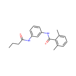 CCCC(=O)Nc1cccc(NC(=O)c2c(C)cccc2C)c1 ZINC000074719781