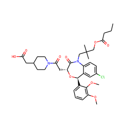 CCCC(=O)OCC(C)(C)CN1C(=O)[C@@H](CC(=O)N2CCC(CC(=O)O)CC2)O[C@H](c2cccc(OC)c2OC)c2cc(Cl)ccc21 ZINC000027521320