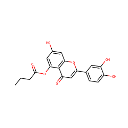 CCCC(=O)Oc1cc(O)cc2oc(-c3ccc(O)c(O)c3)cc(=O)c12 ZINC000064447521