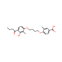 CCCC(=O)c1ccc(OCCCCOc2ccc(C(=O)O)cc2C)c(C)c1O ZINC000169351864