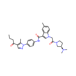 CCCC(=O)c1cnn(-c2ccc(NC(=O)c3cn(CC(=O)N4CC[C@@H](N(C)C)C4)c4ccc(C)cc34)cc2)c1C ZINC000299833400
