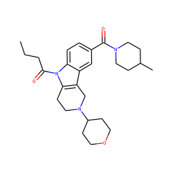 CCCC(=O)n1c2c(c3cc(C(=O)N4CCC(C)CC4)ccc31)CN(C1CCOCC1)CC2 ZINC000073198218