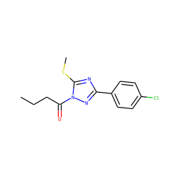 CCCC(=O)n1nc(-c2ccc(Cl)cc2)nc1SC ZINC000000350033
