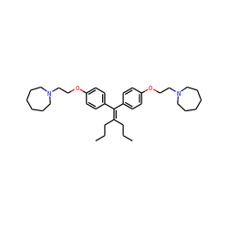 CCCC(CCC)=C(c1ccc(OCCN2CCCCCC2)cc1)c1ccc(OCCN2CCCCCC2)cc1 ZINC000103230596