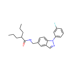 CCCC(CCC)C(=O)NCc1ccc2c(cnn2-c2cccc(F)c2)c1 ZINC000043123631