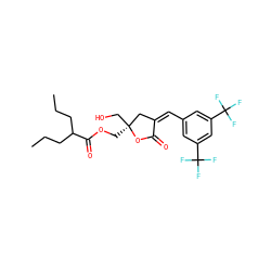 CCCC(CCC)C(=O)OC[C@]1(CO)C/C(=C/c2cc(C(F)(F)F)cc(C(F)(F)F)c2)C(=O)O1 ZINC000040980657