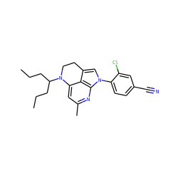 CCCC(CCC)N1CCc2cn(-c3ccc(C#N)cc3Cl)c3nc(C)cc1c23 ZINC000013645738