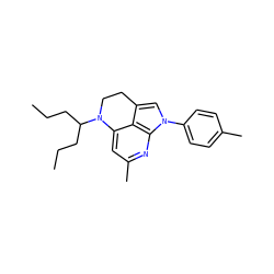 CCCC(CCC)N1CCc2cn(-c3ccc(C)cc3)c3nc(C)cc1c23 ZINC000013645755