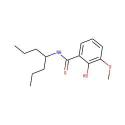 CCCC(CCC)NC(=O)c1cccc(OC)c1O ZINC000148482383