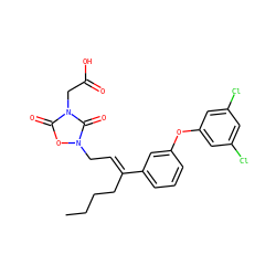 CCCC/C(=C\Cn1oc(=O)n(CC(=O)O)c1=O)c1cccc(Oc2cc(Cl)cc(Cl)c2)c1 ZINC000013558176