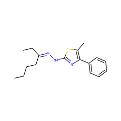 CCCC/C(CC)=N\Nc1nc(-c2ccccc2)c(C)s1 ZINC000169330811