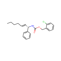 CCCC/C=C/[C@H](NC(=O)OCc1ccccc1Cl)c1ccccc1 ZINC000005977932