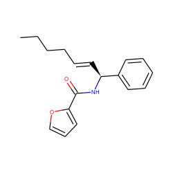 CCCC/C=C/[C@H](NC(=O)c1ccco1)c1ccccc1 ZINC000005977938