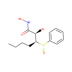 CCCC[C@@H]([C@H](O)C(=O)NO)[S@@+]([O-])c1ccccc1 ZINC000013808971
