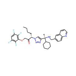 CCCC[C@@H](C(=O)COc1c(F)c(F)cc(F)c1F)n1cc([C@@](C)(NCc2ccc3ncccc3c2)C2CCCCC2)nn1 ZINC000049756608