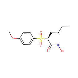 CCCC[C@@H](C(=O)NO)S(=O)(=O)c1ccc(OC)cc1 ZINC000013520799