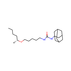 CCCC[C@@H](C)OCCCCCNC(=O)NC12CC3CC(CC(C3)C1)C2 ZINC000028712033