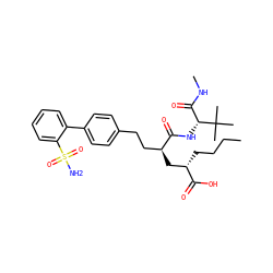 CCCC[C@@H](C[C@@H](CCc1ccc(-c2ccccc2S(N)(=O)=O)cc1)C(=O)N[C@H](C(=O)NC)C(C)(C)C)C(=O)O ZINC000025991432