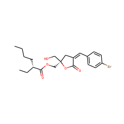 CCCC[C@@H](CC)C(=O)OC[C@]1(CO)C/C(=C/c2ccc(Br)cc2)C(=O)O1 ZINC000040897402