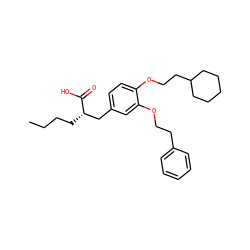 CCCC[C@@H](Cc1ccc(OCCC2CCCCC2)c(OCCc2ccccc2)c1)C(=O)O ZINC000072113733