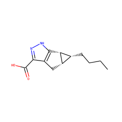 CCCC[C@@H]1[C@@H]2Cc3c(C(=O)O)n[nH]c3[C@@H]21 ZINC000035822828