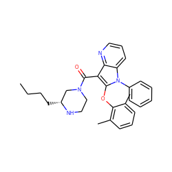 CCCC[C@@H]1CN(C(=O)c2c(Oc3c(C)cccc3C)n(-c3ccccc3)c3cccnc23)CCN1 ZINC000072180691