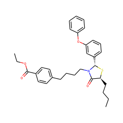 CCCC[C@@H]1S[C@@H](c2cccc(Oc3ccccc3)c2)N(CCCCc2ccc(C(=O)OCC)cc2)C1=O ZINC000003802420