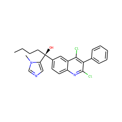 CCCC[C@](O)(c1ccc2nc(Cl)c(-c3ccccc3)c(Cl)c2c1)c1cncn1C ZINC001772621622