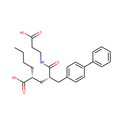 CCCC[C@H](C[C@@H](Cc1ccc(-c2ccccc2)cc1)C(=O)NCCC(=O)O)C(=O)O ZINC000013741331