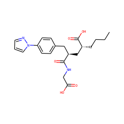 CCCC[C@H](C[C@H](Cc1ccc(-n2cccn2)cc1)C(=O)NCC(=O)O)C(=O)O ZINC000027756959