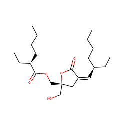 CCCC[C@H](CC)C(=O)OC[C@]1(CO)C/C(=C/[C@H](CC)CCCC)C(=O)O1 ZINC000040896400