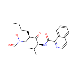 CCCC[C@H](CN(O)C=O)C(=O)[C@@H](NC(=O)c1nccc2ccccc12)C(C)C ZINC000066111570