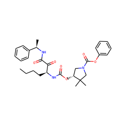 CCCC[C@H](NC(=O)O[C@@H]1CN(C(=O)Oc2ccccc2)CC1(C)C)C(=O)C(=O)N[C@H](C)c1ccccc1 ZINC000049777380