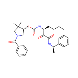 CCCC[C@H](NC(=O)O[C@@H]1CN(C(=O)c2ccccc2)CC1(C)C)C(=O)C(=O)N[C@H](C)c1ccccc1 ZINC000049051303